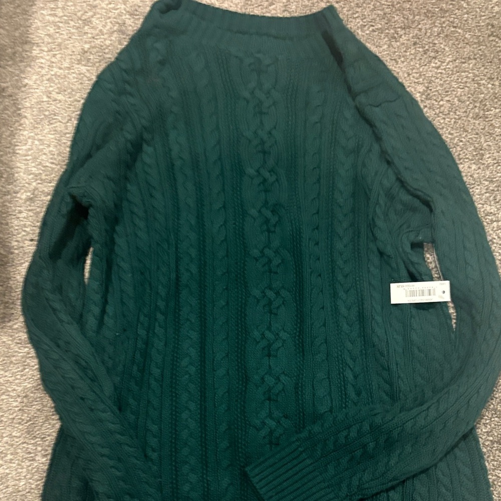 Amazon Essentials Teal Cable Knit Turtleneck Sweater